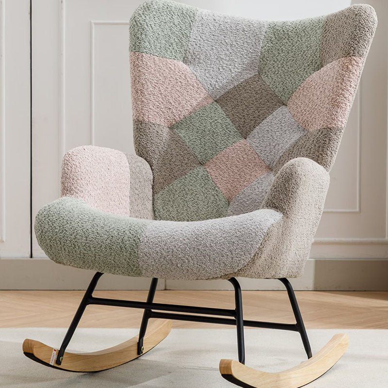 Modern Patchwork Rocking Chair – Macaron Edition