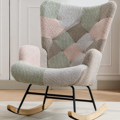 Modern Patchwork Rocking Chair – Macaron Edition