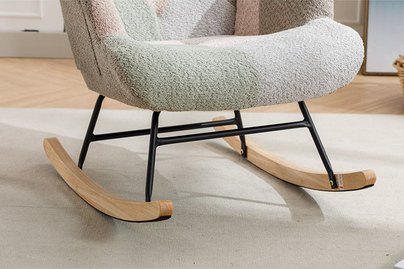 Modern Patchwork Rocking Chair – Macaron Edition