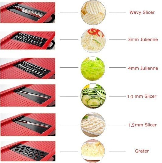 Stainless Steel 6 Blades Vegetable Slicer - Sharp Essence