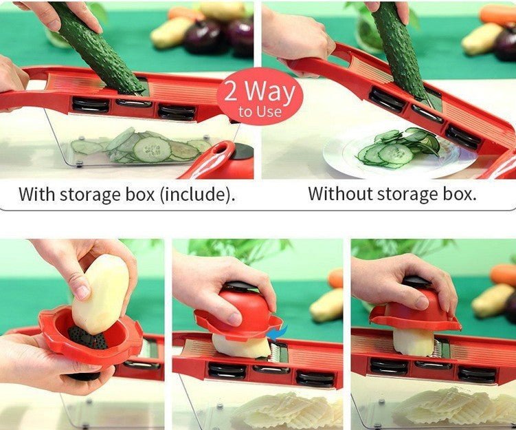 Stainless Steel 6 Blades Vegetable Slicer - Sharp Essence